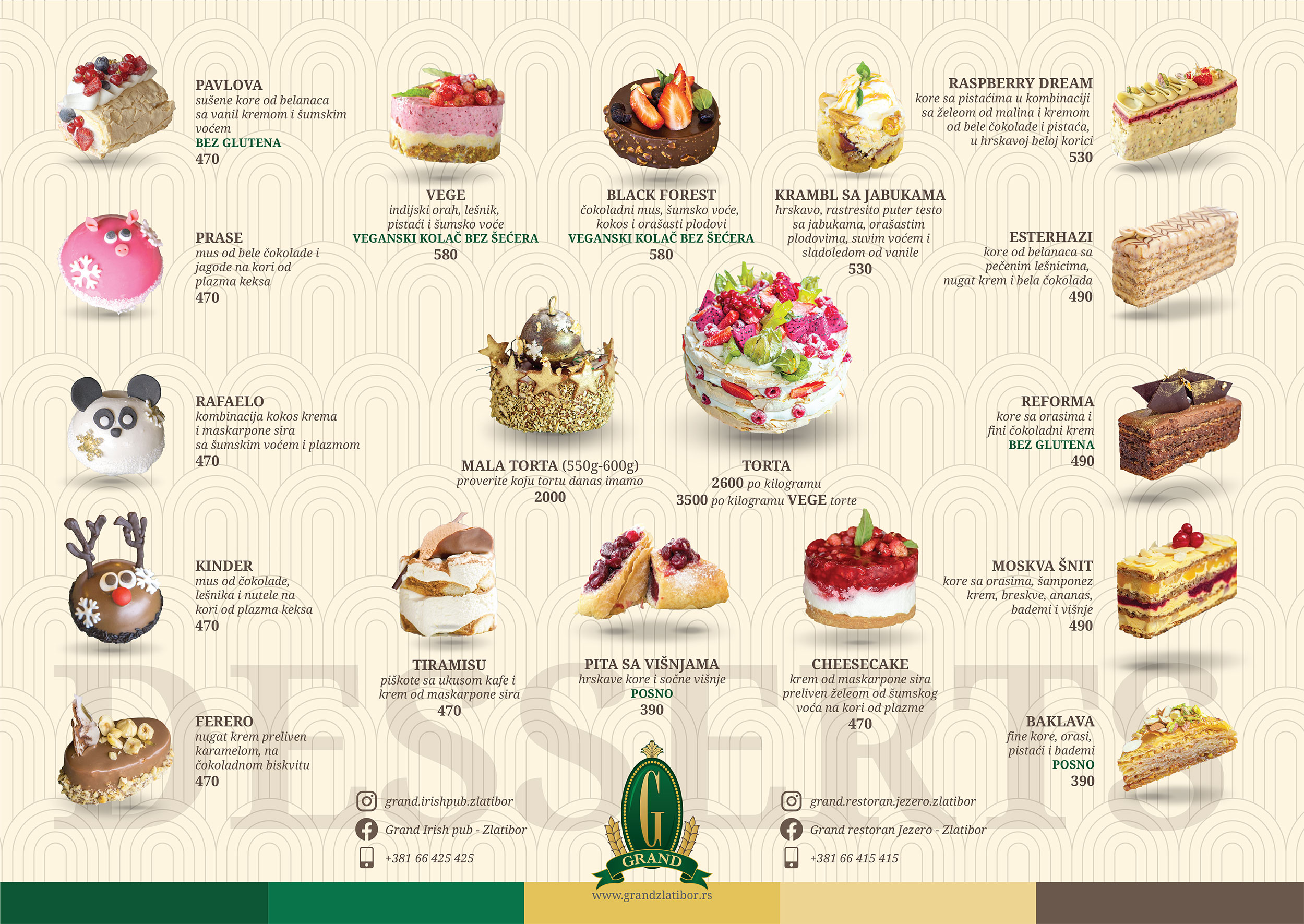 Torte i kolači Grand Zlatibor